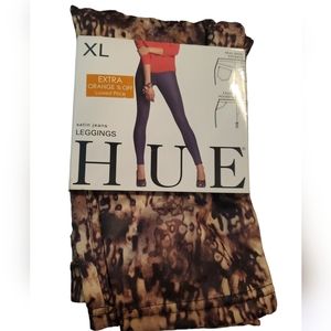 HUE SATIN JEANS LEGGINGS. SIZE XL